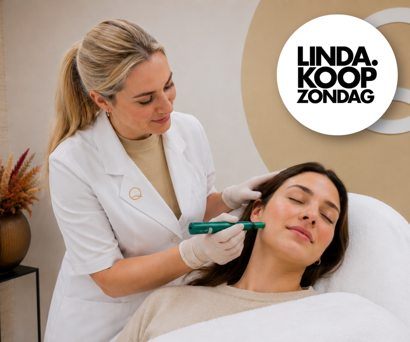 Microneedling met vitamine C peeling van het gelaat bij Cosmetique Totale, LINDA.koopzondag actie