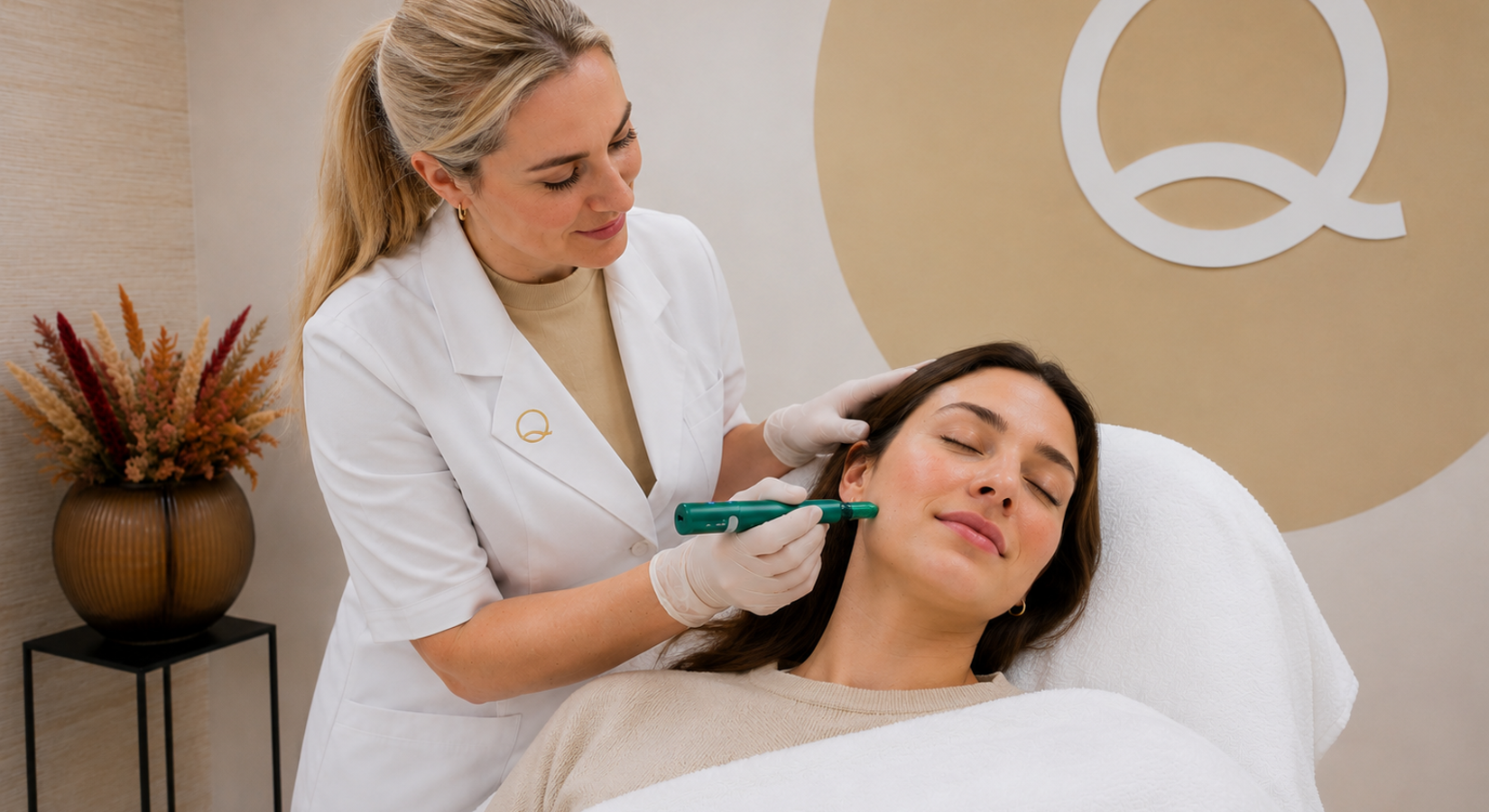Microneedling behandeling gezicht bij Cosmetique Totale egale huid resultaat
